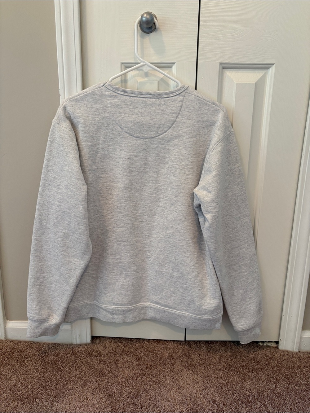 League Michigan Light Gray Crewneck Sweatshirt with Navy Print - Picture 2 of 5